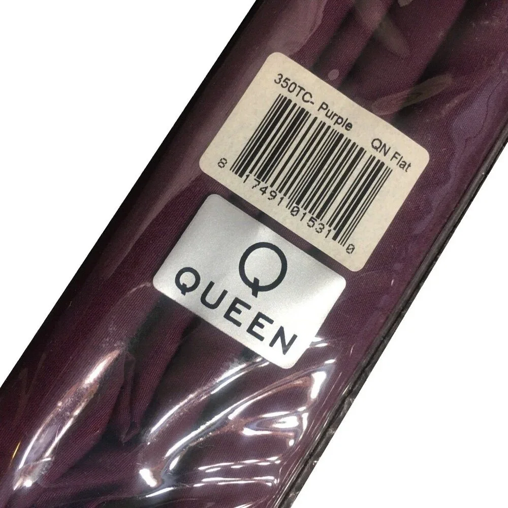 Oversize PURPLE Wamsutta Cool Percale 350 TC Egyptian Cotton QUEEN Flat Sheet